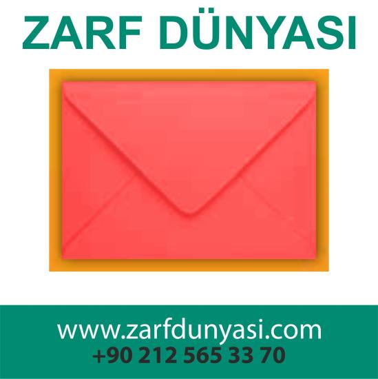 Renkli Davetiye Zarfı Kırmızı 13x18 cm | 80gr