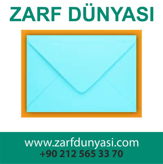 Renkli Davetiye Zarfı Mavi 13x18 cm | 80gr 