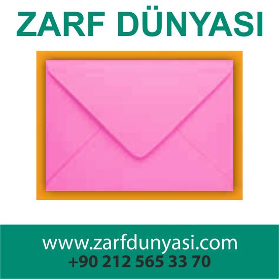 Renkli Davetiye Zarfı Pembe 13x18 cm | 80gr
