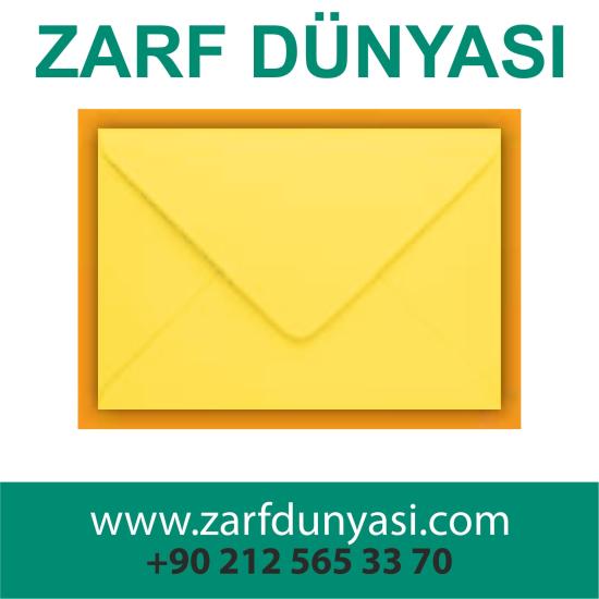 Renkli Davetiye Zarfı Sarı 13x18 cm | 80gr 