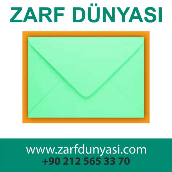 Renkli Davetiye Zarfı Yeşil 13x18 cm | 80gr 